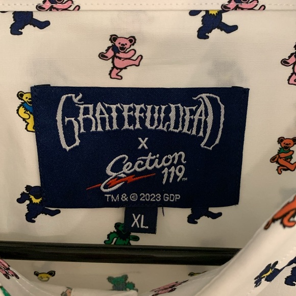 Section 119 ‘Grateful Dead’ White Casual Button Down Shirt - Picture 4 of 5